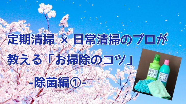 定期清掃×日常清掃のプロが教える「お掃除のコツ」除菌編①