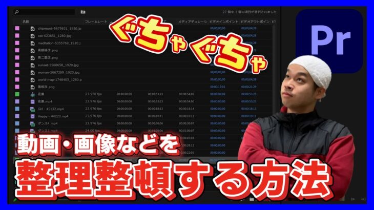 【再UP】プロジェクトの動画やBGMを整理整頓する方法！【動画編集・Premiere Pro】