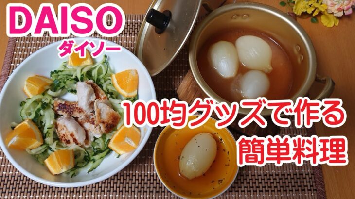 100均便利調理グッズだけで「とりむね肉の塩麹焼きと丸ごと玉ねぎスープ」を作ってみた【100円ショップダイソー】Daiso