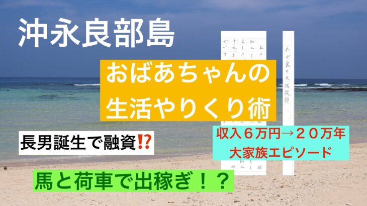 沖永良部島のおばあちゃん　生活やりくり術　荷車と馬から〜　#沖永良部島 #離島 #えらぶ #家計簿 #生活術 #おばあちゃん #大家族