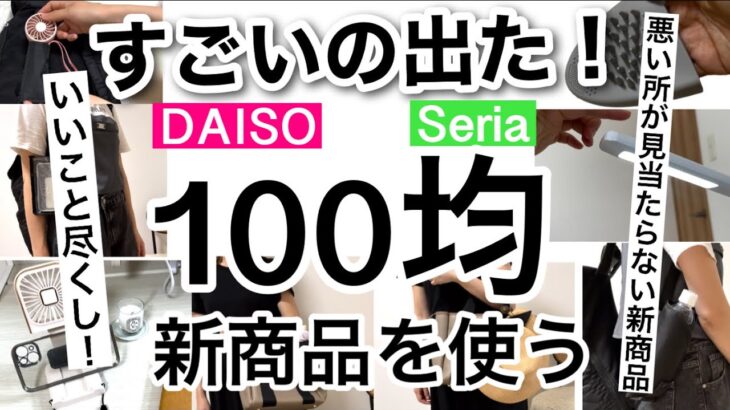 【100均】速報！いいこと尽くしで感動…！のdaisoダイソー新商品＆seria新商品♡【バッグにプラスワン/収納/便利グッズ/ハンディファン/デスクライト/掃除/レイングッズ/推しカラー】