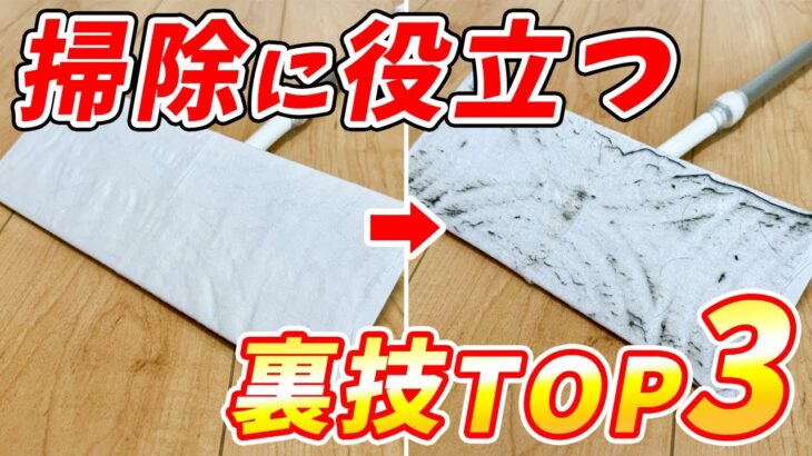 【最高すぎ】超絶ラクなフローリング掃除法などお掃除に役立つ裏技TOP3！浴室ドア掃除、床拭き掃除、蛇口掃除