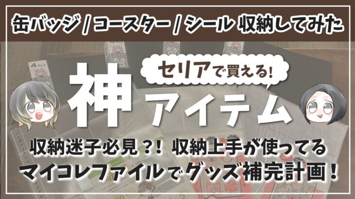 【オタクグッズ収納/100均】セリアで買える！缶バッジ・コースター・フレークシールのファイル収納方法【推し活/オタ活】