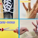 必見✨生活の知恵　靴紐の結び方👟絆創膏の貼り方　本結び　イヤホンコードの巻き方　How to tie shoelaces that won’t come undone　#結び方#打结#鞋带#신발끈