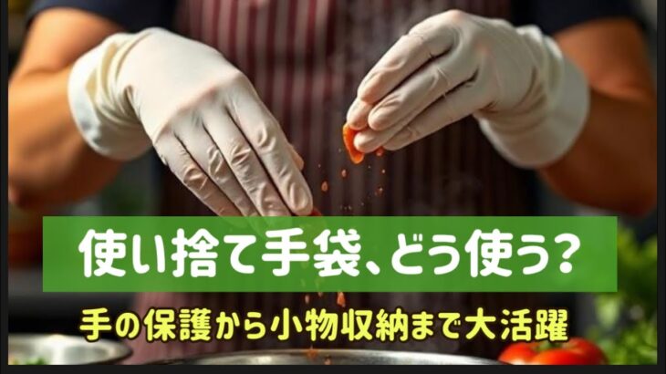 使い捨て手袋の力！キッチンから小物整理まで大活躍